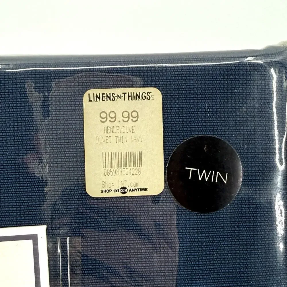 Nautica Henley Stripe Twin Duvet Cover Navy / Gray NIP Coastal Nautical Cabin